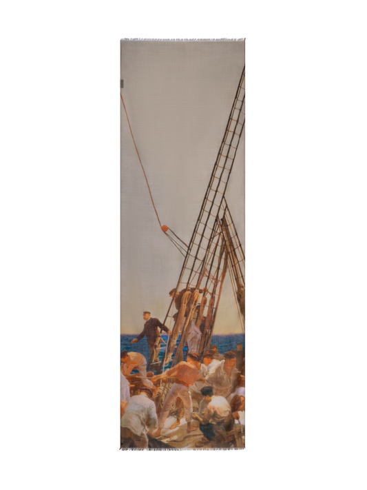 Designer Cashmere Silk Scarf with Prince Albert Print - multicolor