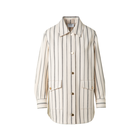 Boyfriend Jacket in Striped Denim