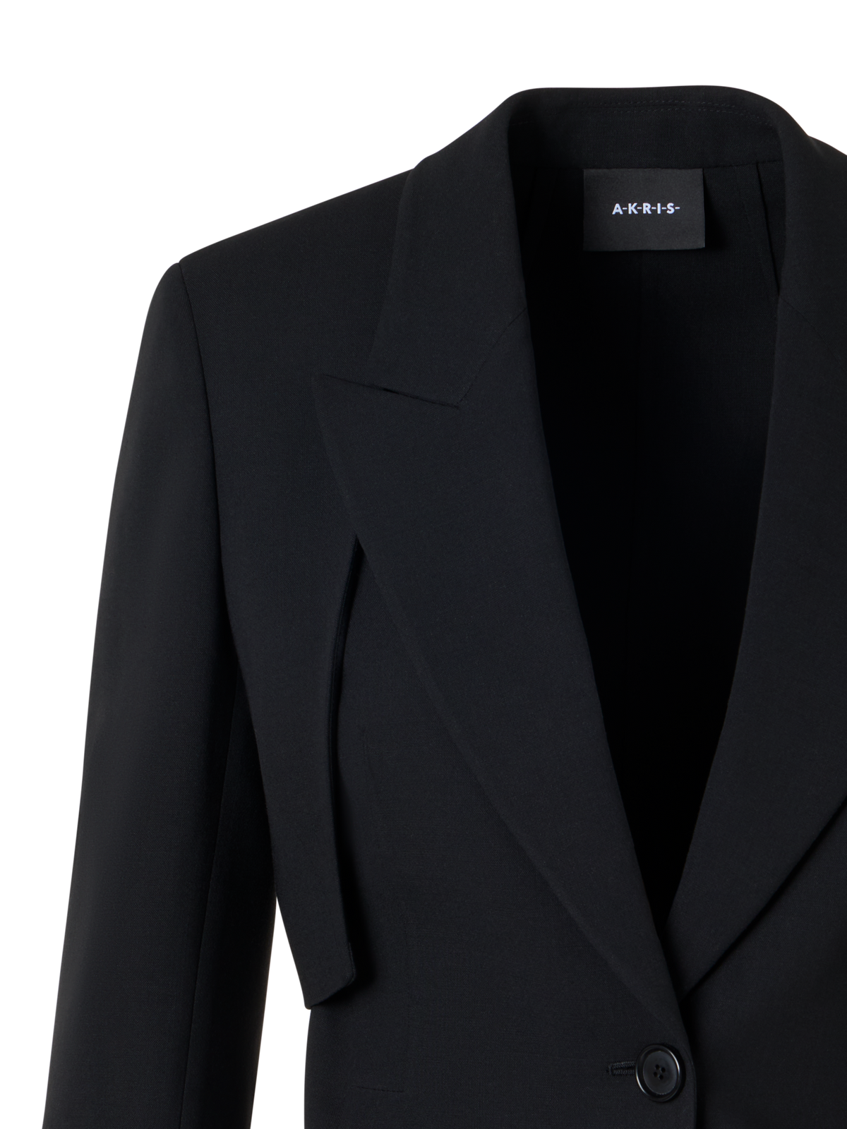 Designer Helline Asymmetrical Jacket with Detachable Bolero - black