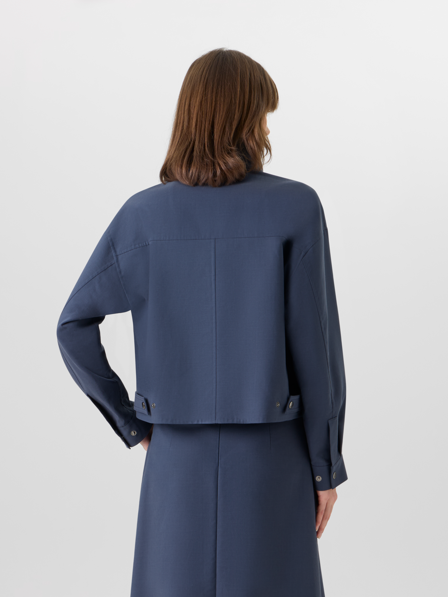 Designer Kamil Short Jacket in Cotton Double-Face - blue 