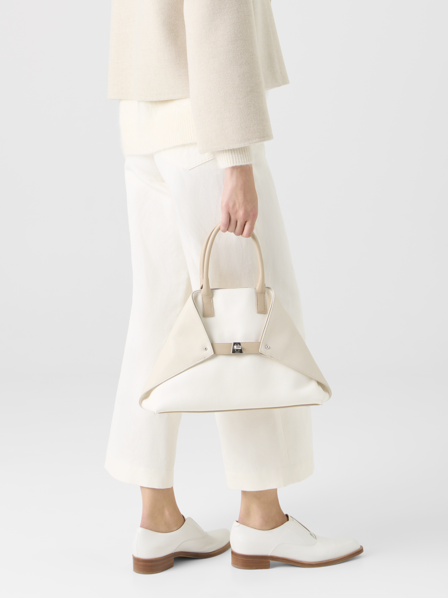 Designer Ai Small Top Handle Tote - multicolor - beige 