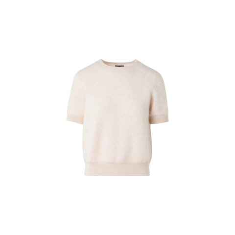 Short-Sleeve Sweater in Cloud Cashmere