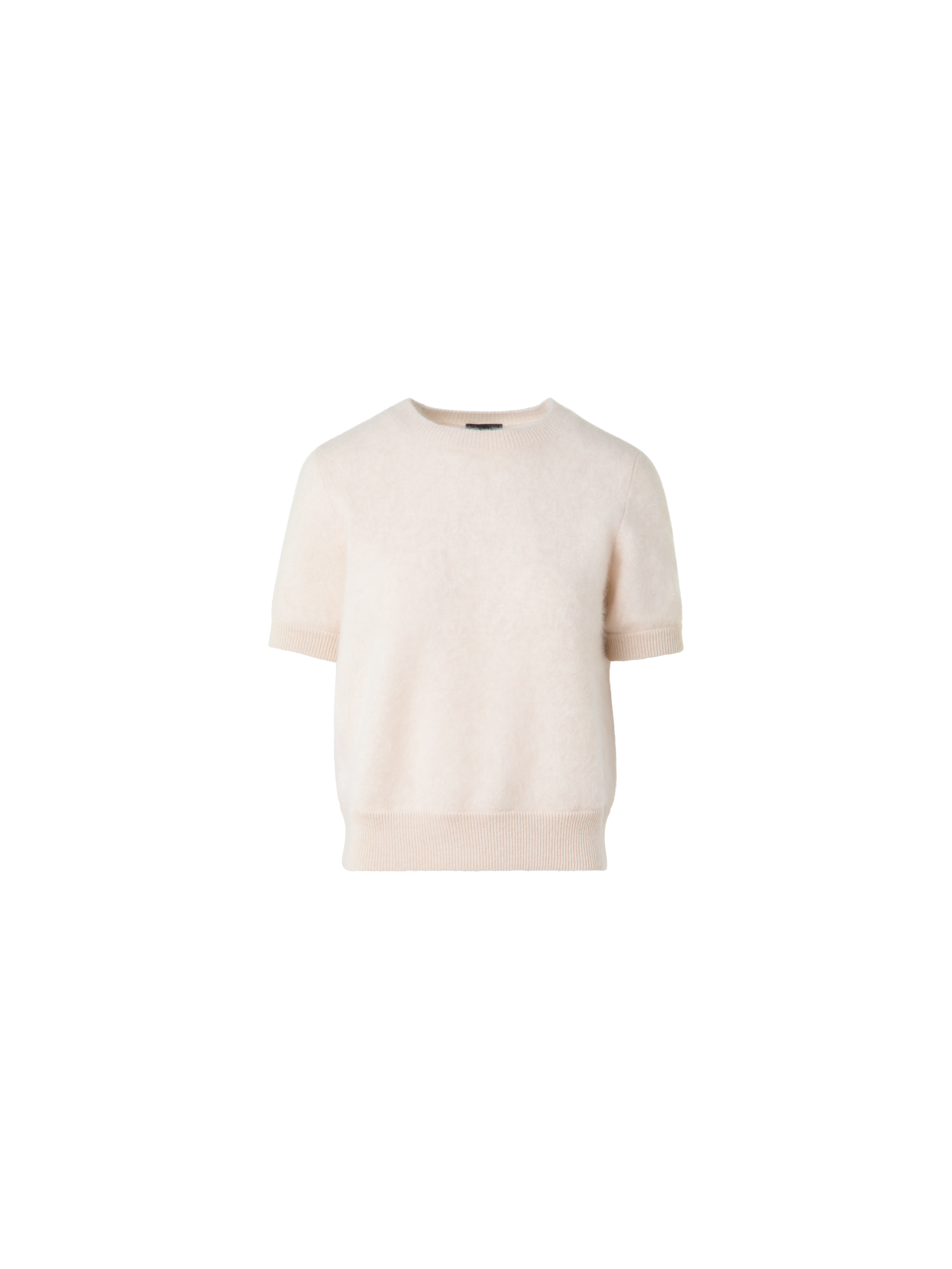 Designer Short-Sleeve Sweater in Cloud Cashmere - neutral - grey - beige