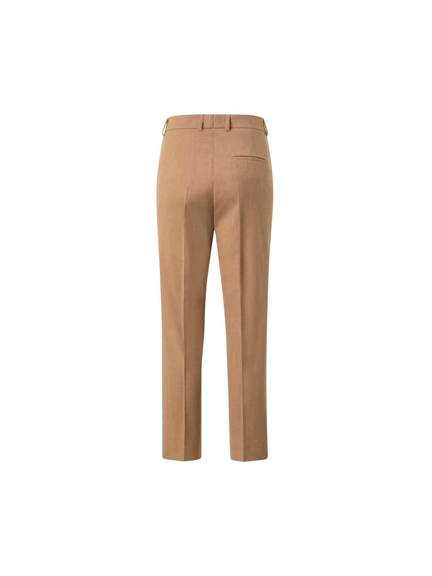 Designer Tapered Wool Stretch Flannel Pants - neutral - beige