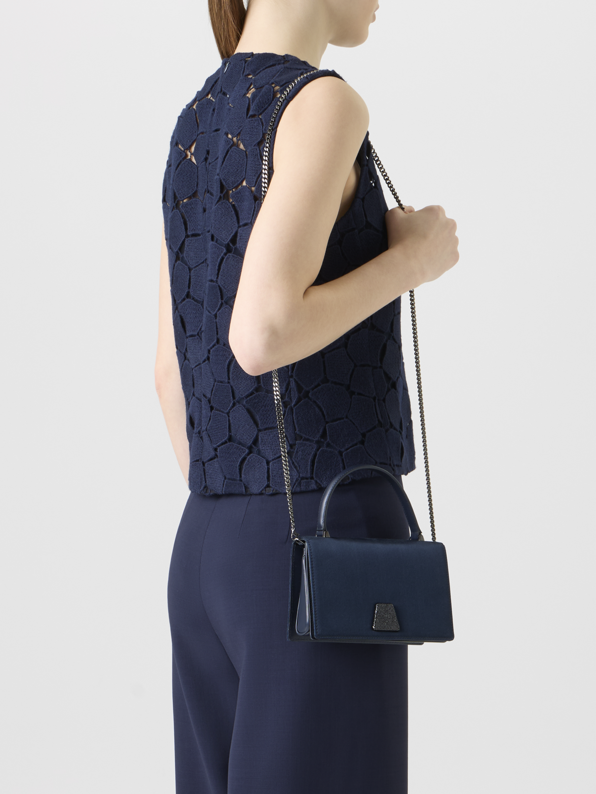 Designer Alice Mini Top Handle Bag - navy #editorial