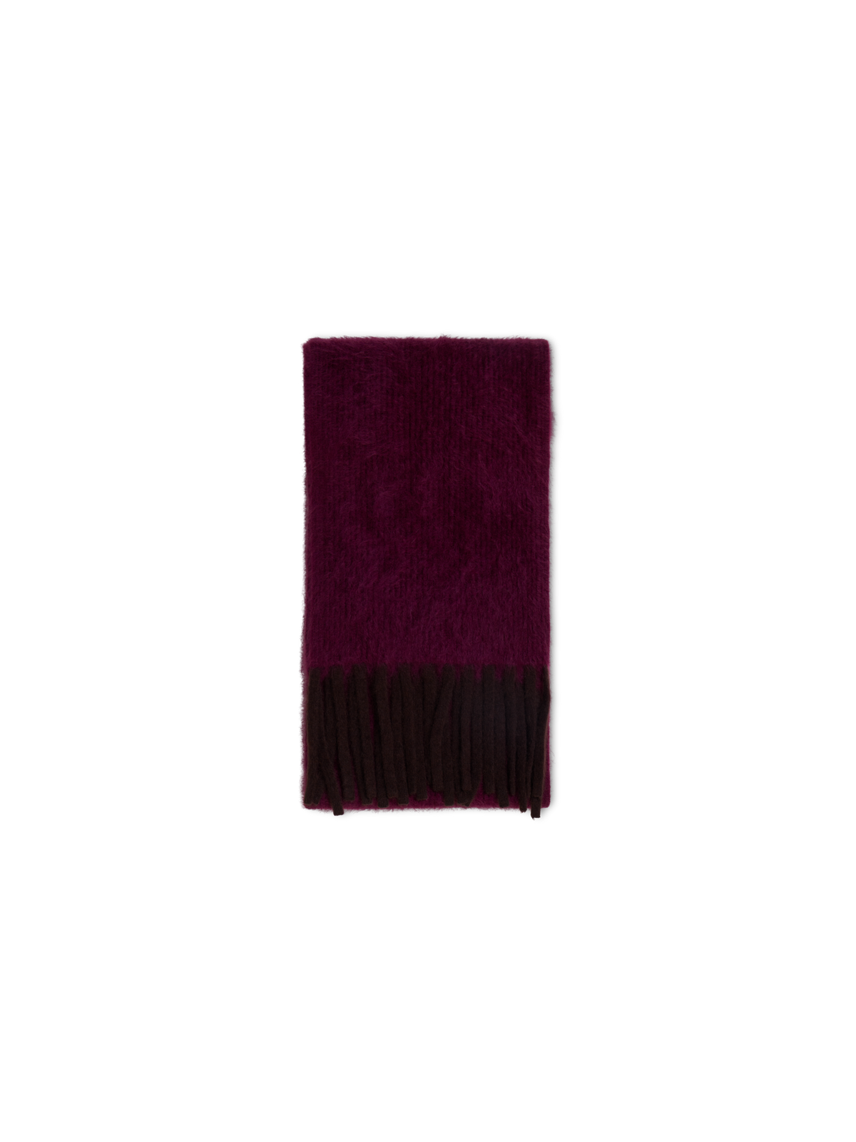 Designer Fringed Cloud Cashmere Bi-Color Scarf - red - brown