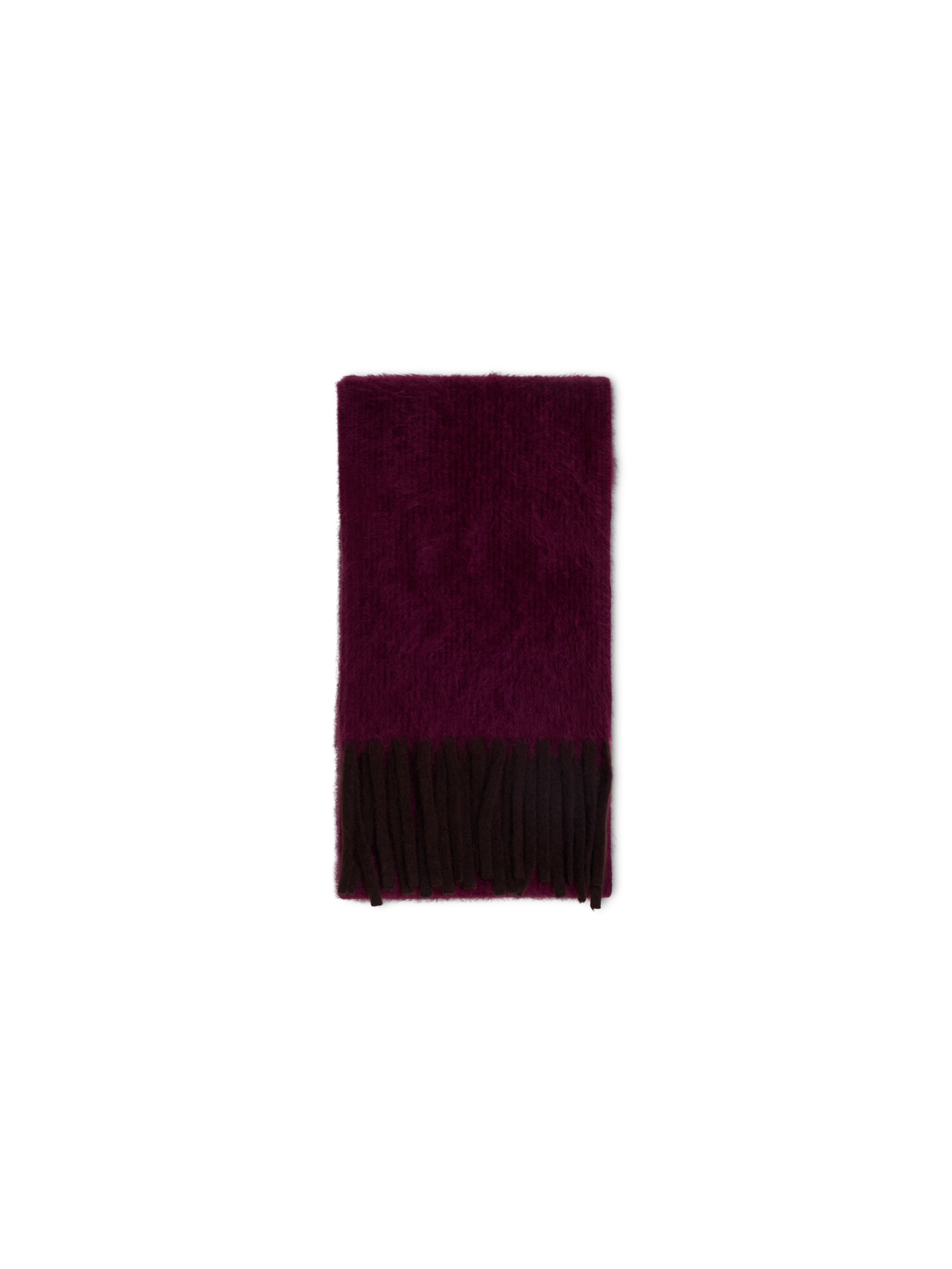 Designer Fringed Cloud Cashmere Bi-Color Scarf - red - brown