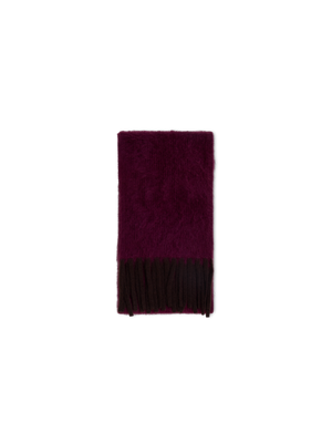 Designer Fringed Cloud Cashmere Bi-Color Scarf - red - brown