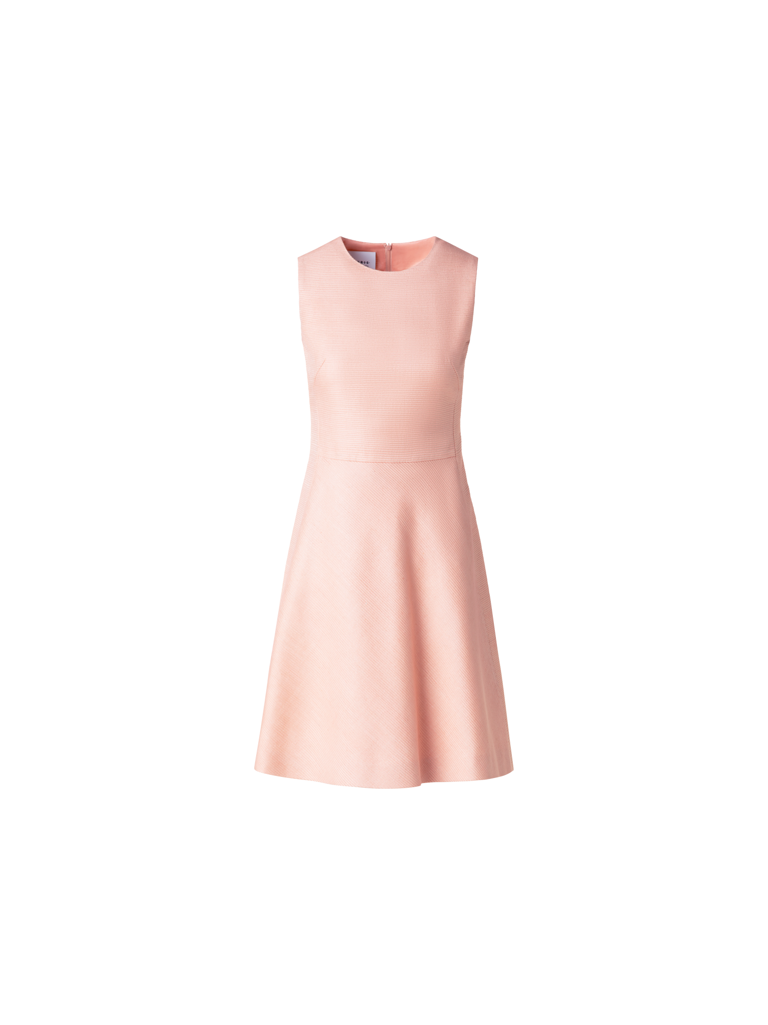 Flared Cocktail Dress in Indian Silk Ottoman Peach / 6 Flared Cocktail Dress in Indian Silk Ottoman Peach / 6