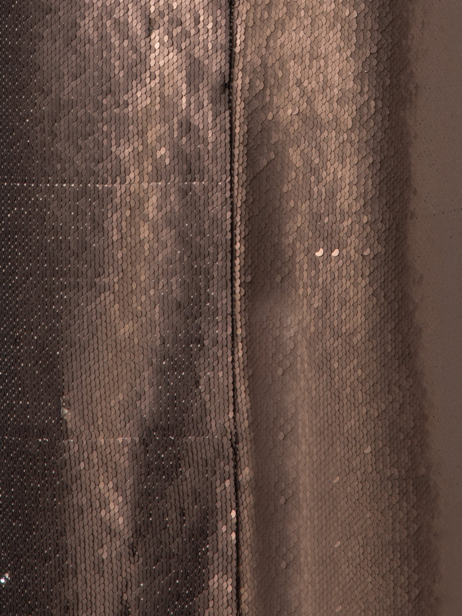 Designer Bi-Color Sequin Jersey Pencil Skirt with Slit - brown - gold