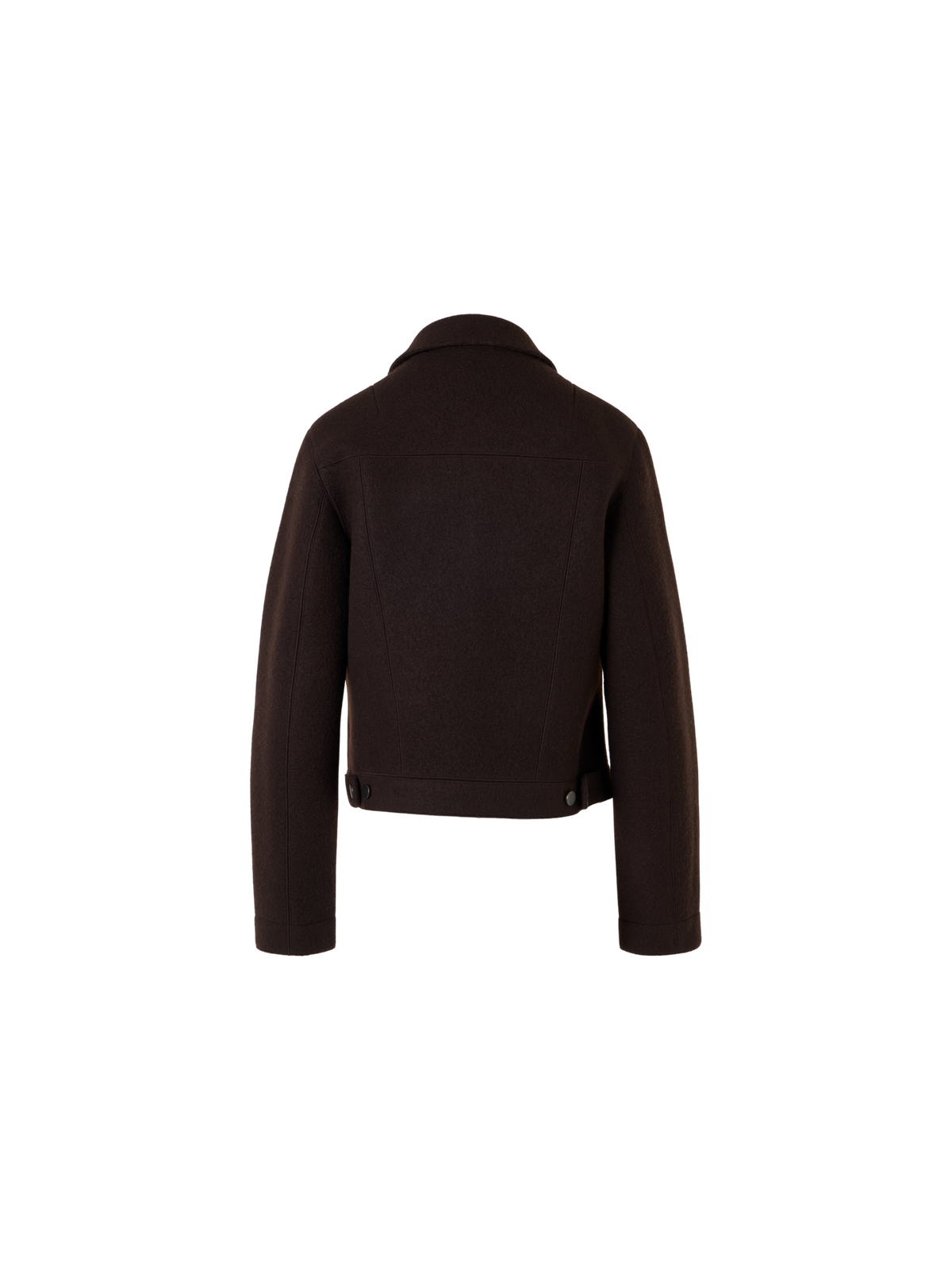 Designer Denim Style Jacket in Boiled Wool - brown