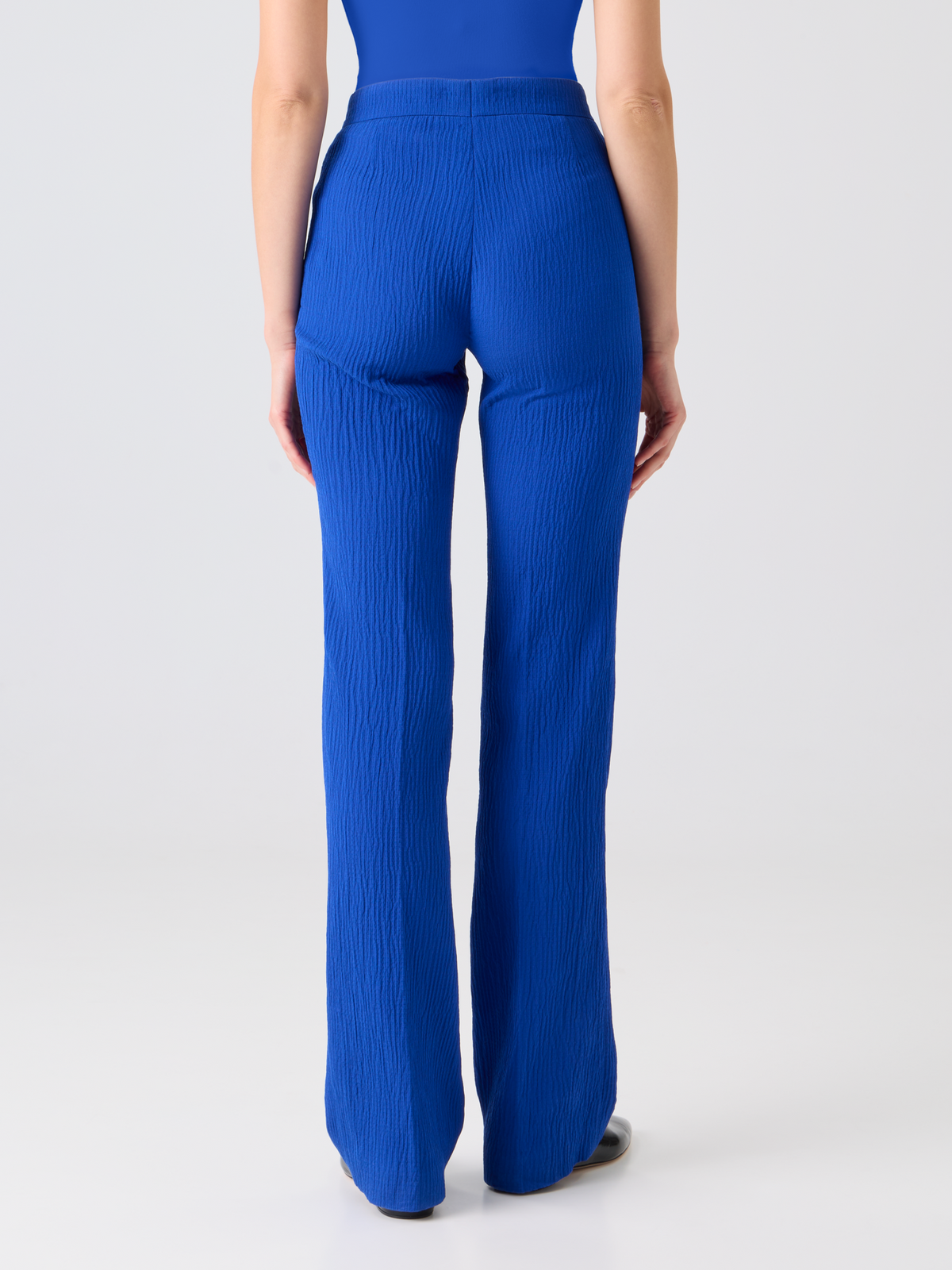 Designer Carl Straight Pants in Structured Cotton Silk - blue #editorial