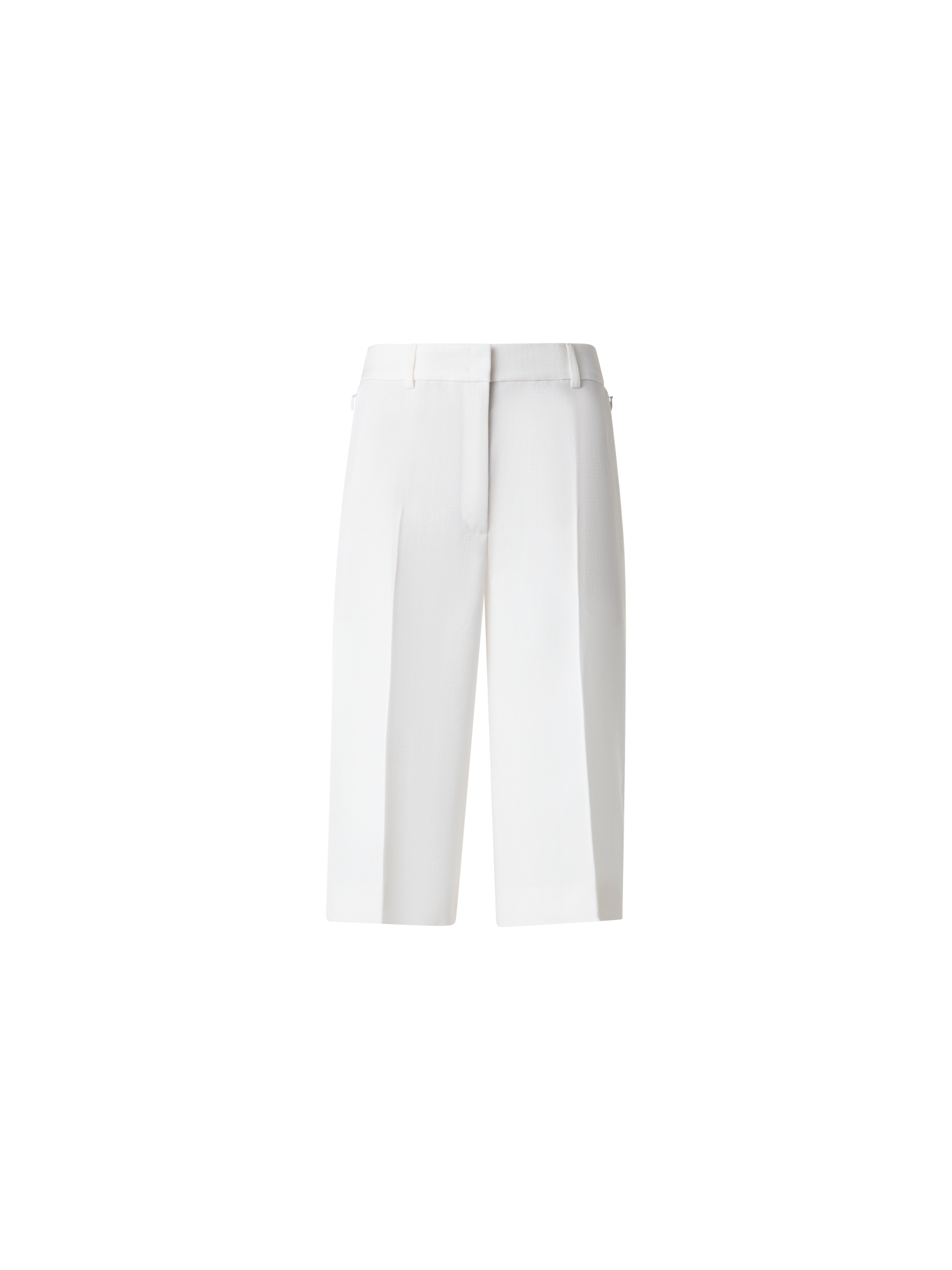 Designer Shantung Silk Bermuda Shorts - neutral - white