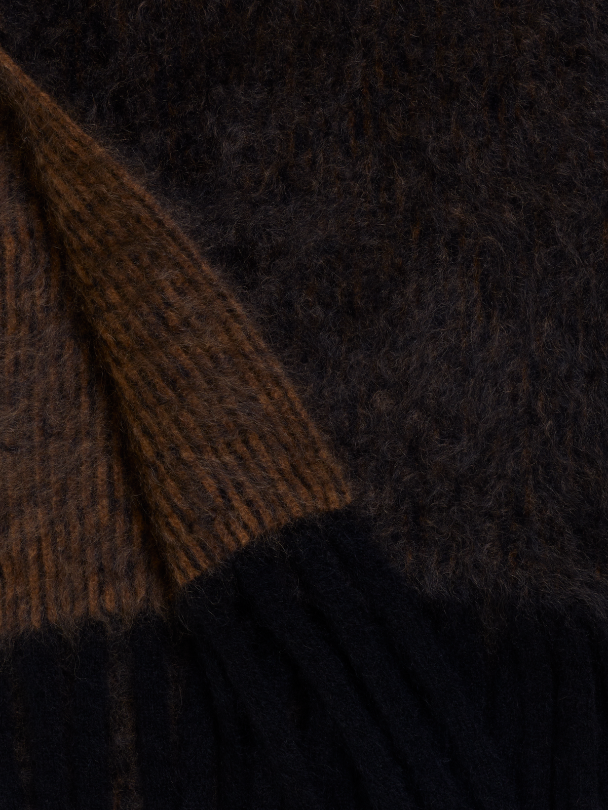 Designer Cloud Cashmere Scarf with Oro Lienzo Stripes - black - multicolor - brown