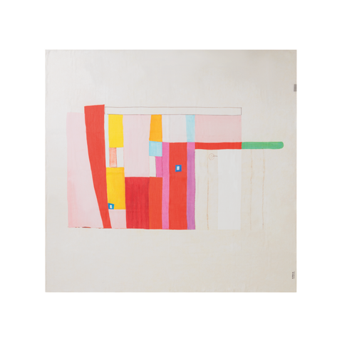 Scarf in Cotton and Silk with Mural Print