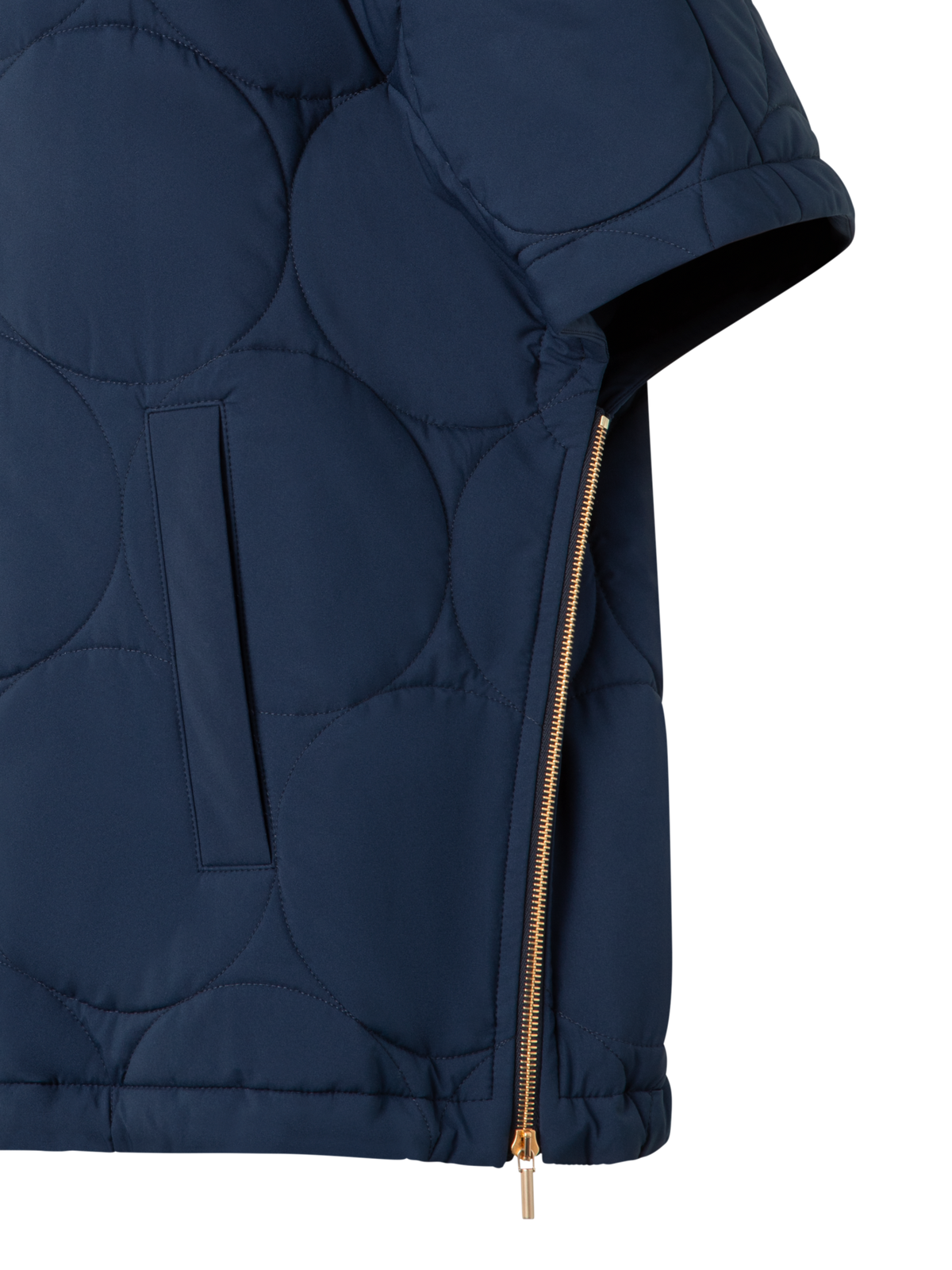 Designer A-Line Puffer Jacket in Dot Quilt - navy - blue