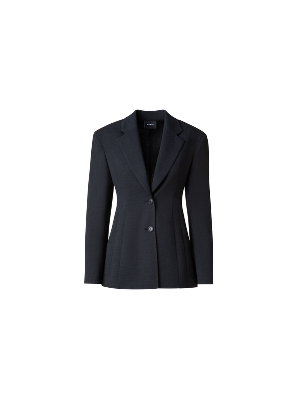 Designer Single Breasted Blazer in Wool Double-Face - grey