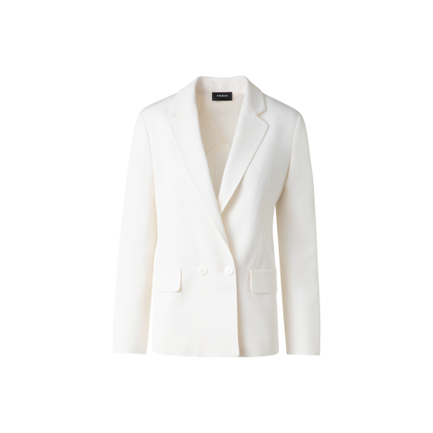 Double-Breasted Blazer in Silk Shantung
