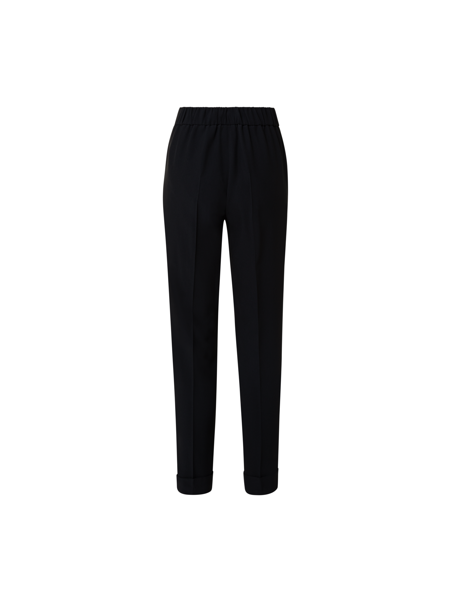 Designer Tapered Crêpe Pants - black