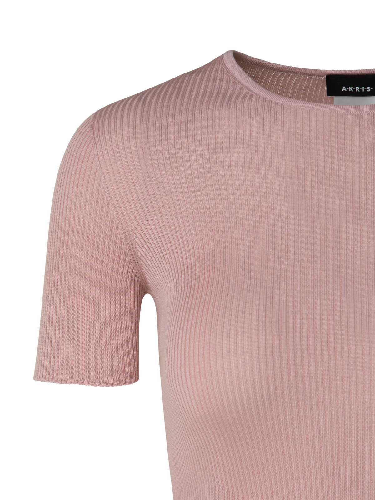 Designer Silk Cotton Rib Short Sleeve Pullover