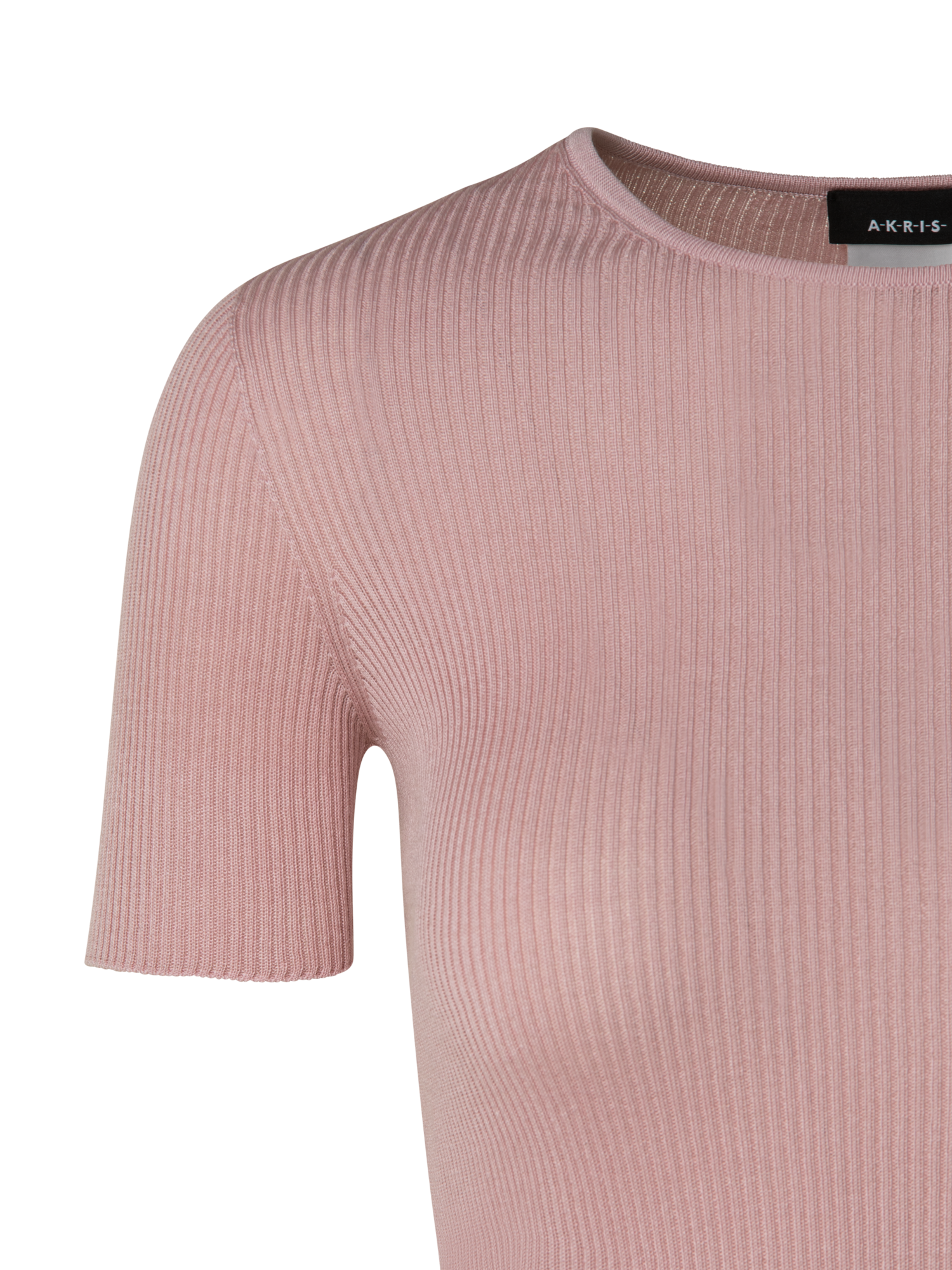 Designer Silk Cotton Rib Short Sleeve Pullover