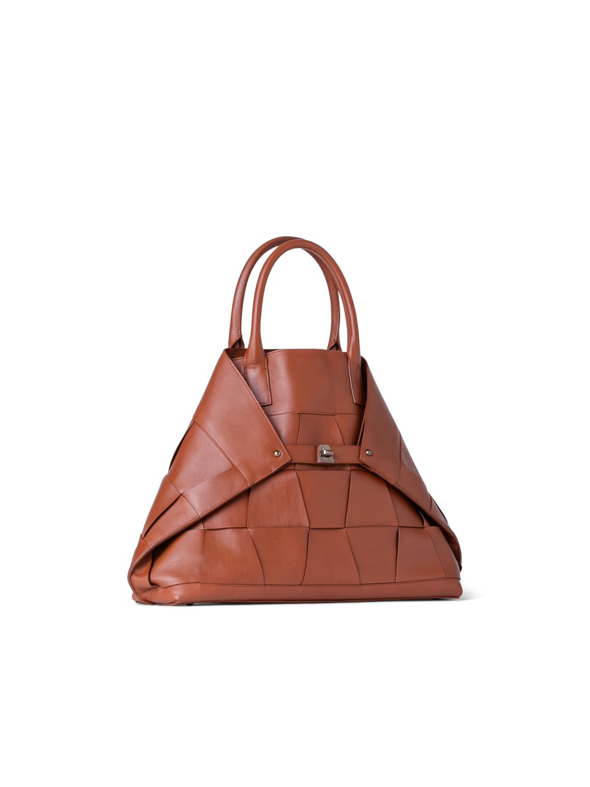 Designer Ai Medium Top Handle Tote - brown