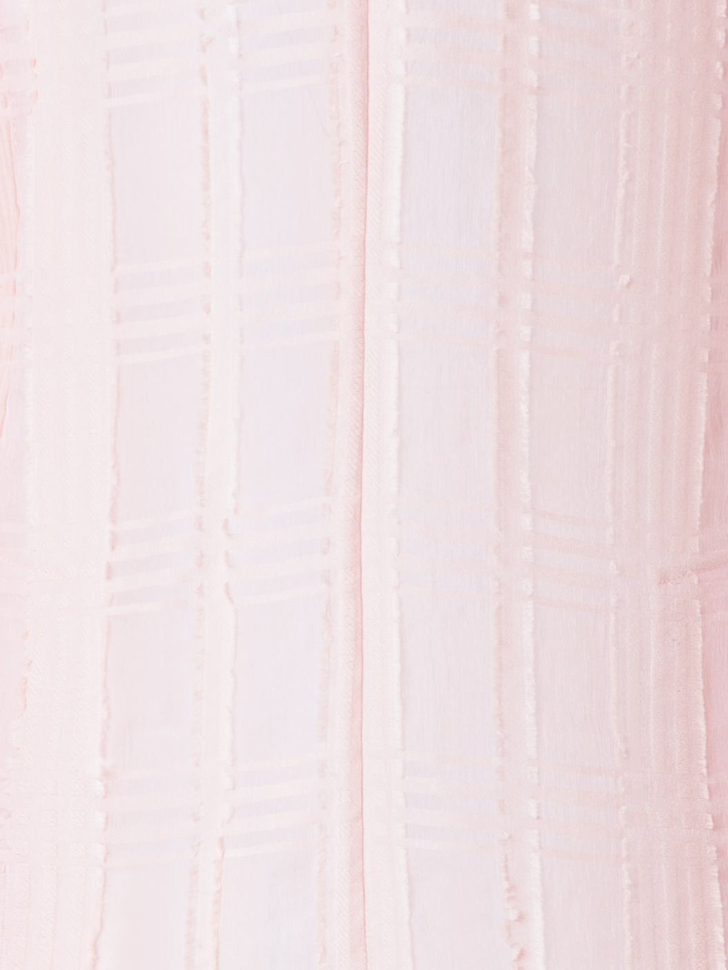 Designer Long Blazer Jacket in Sheer Cotton Plaid - pastel - pink