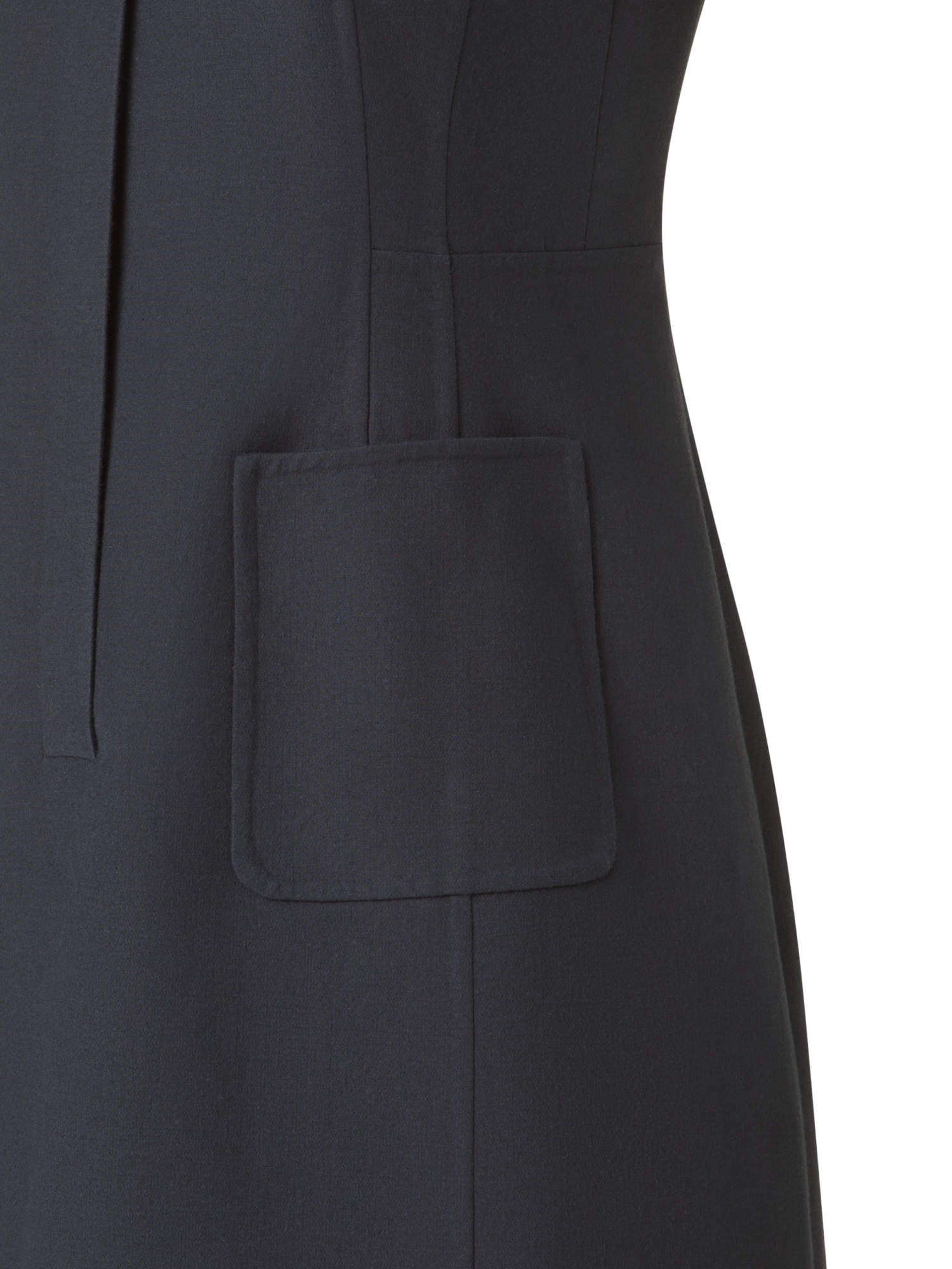 Designer Fitted Polo Dress in Cotton Silk Double-Face - black - neutral