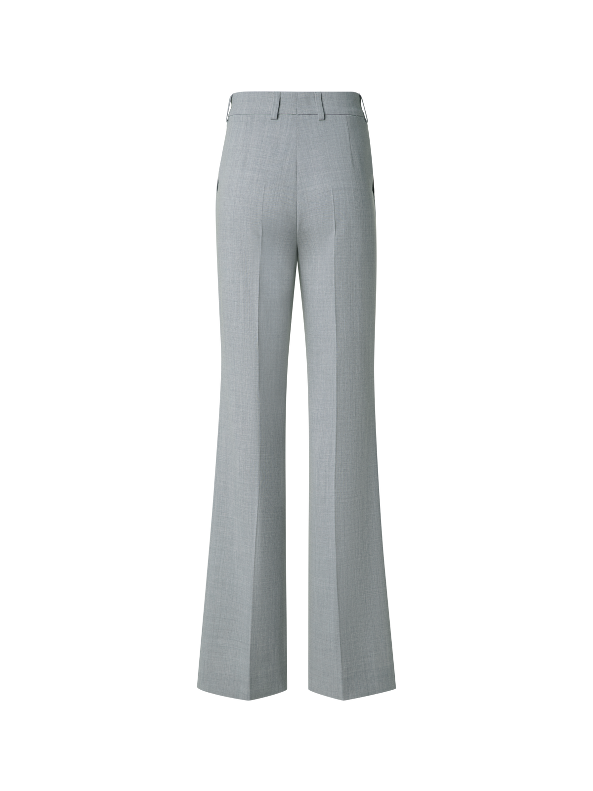 Designer Wide Straight Wool Stretch Double-Face Pants - grey