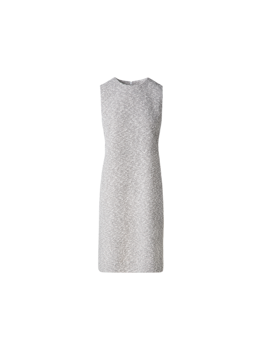 Designer Sheath Dress in Cotton Tweed - grey