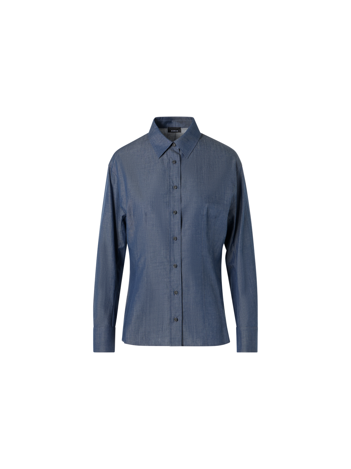 Designer Long-Sleeve Sea Island Cotton Shirt - blue