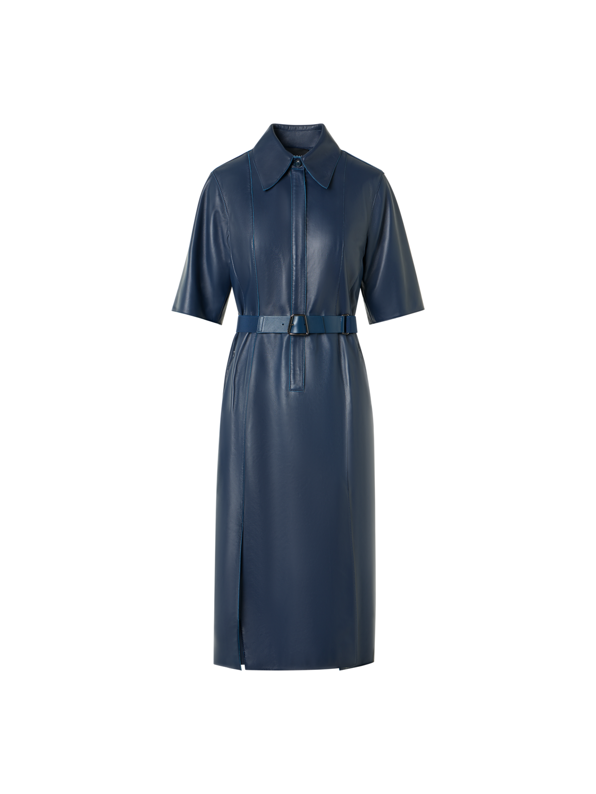 Short Sleeve Shirt Dress in Leather Akris Inc. Short Sleeve Shirt Dress in Leather Akris Inc.