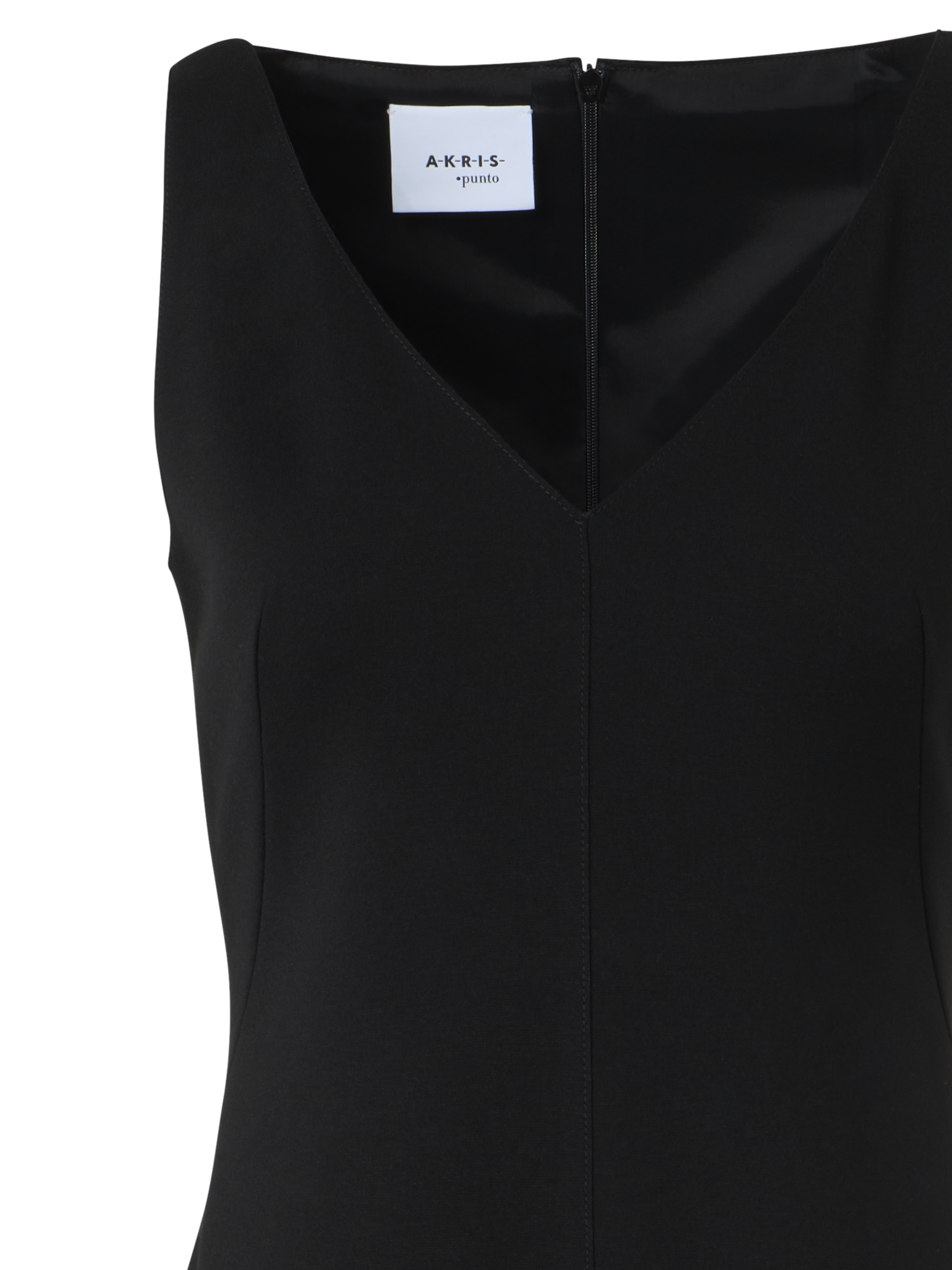 Designer Viscose Jersey Dress with Fringe Hem - black