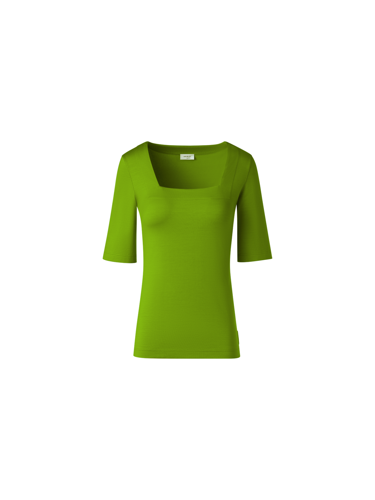 Designer Square Neck T-Shirt in Modal - green