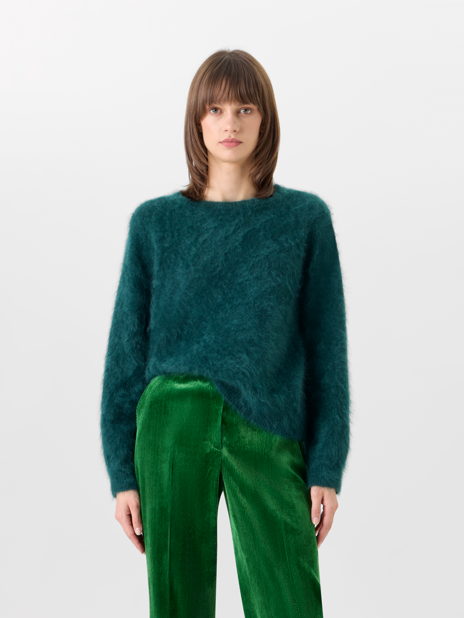 Designer Cloud Cashmere Knit Sweater - green 