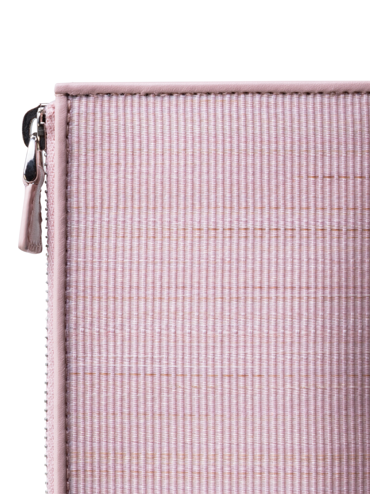 Designer Zipped Card Holder in Horsehair and Leather - pink
