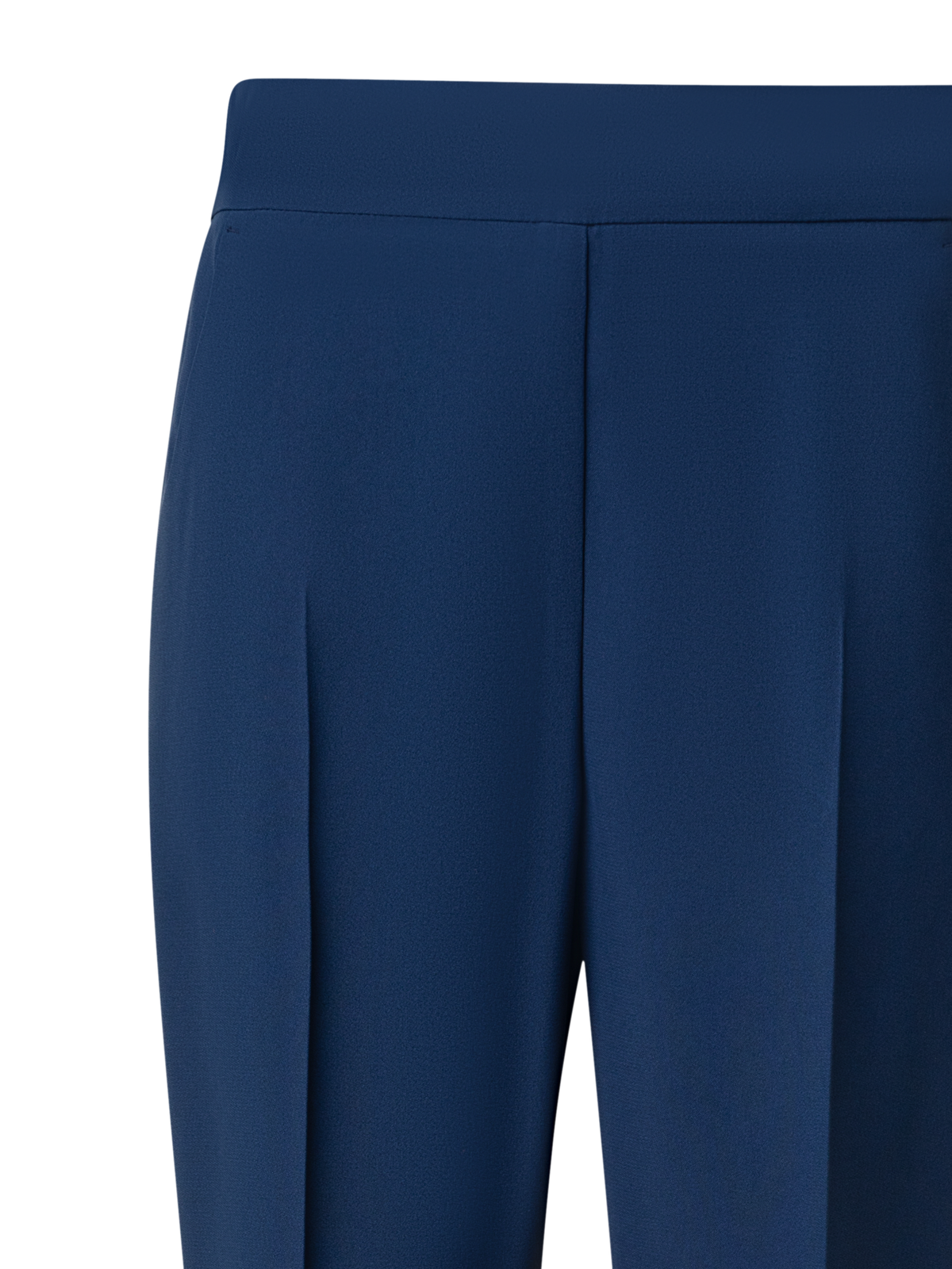 Designer Tapered Crêpe Pants with Elastic Back - blue