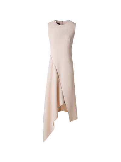 Asymmetrical Flared Dress in Wool Double-Face seashell / 12 Asymmetrical Flared Dress in Wool Double-Face seashell / 12