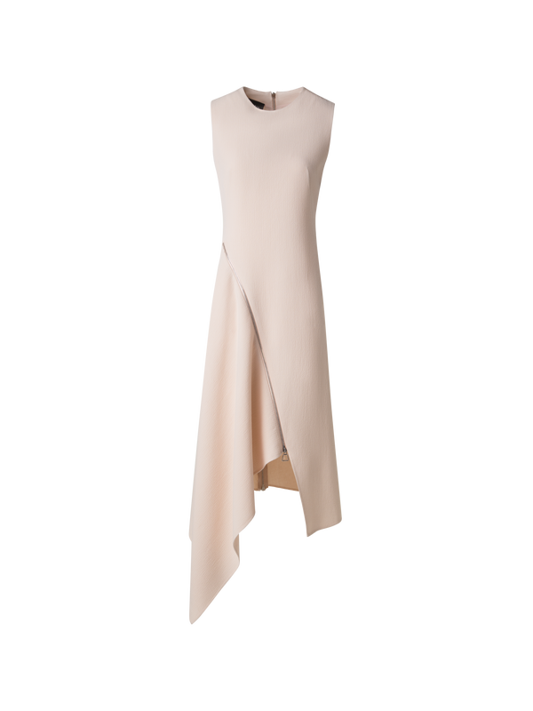 Asymmetrical Flared Dress in Wool Double-Face seashell / 12 Asymmetrical Flared Dress in Wool Double-Face seashell / 12