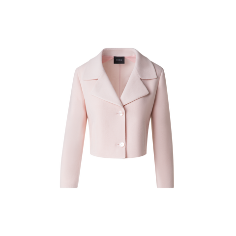 Short Wool Crêpe Double-Face Jacket
