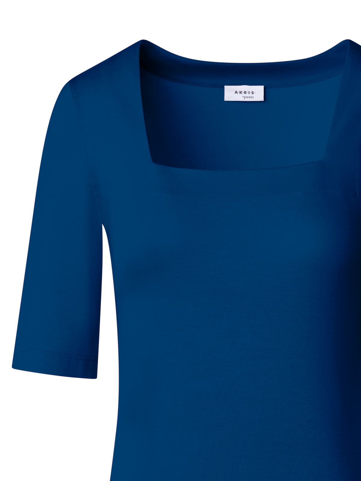 Designer Square Neck Half Sleeve T-Shirt in Modal - blue