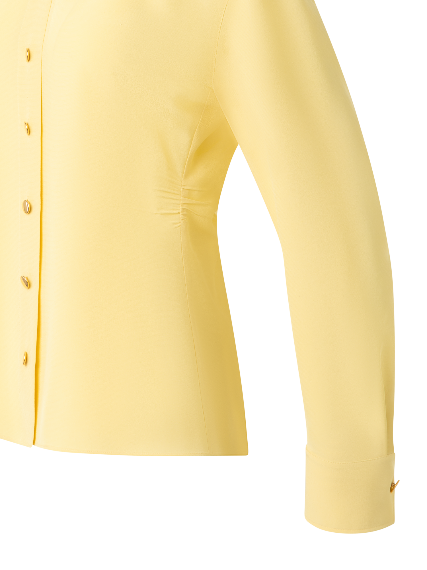 Designer Fitted Silk Blouse - pastel - yellow