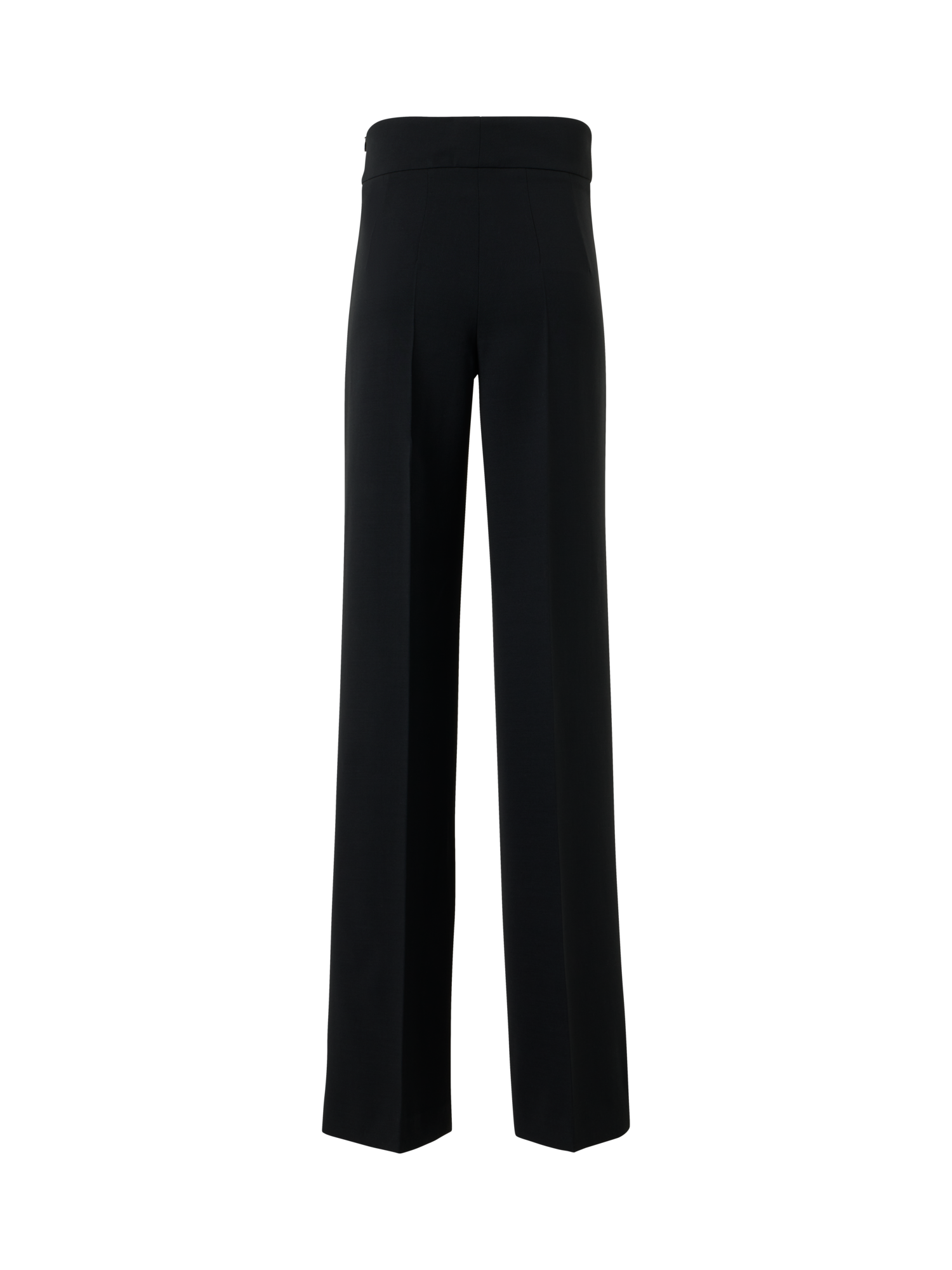 Designer High-Waist Wool Double-Face Pants - black