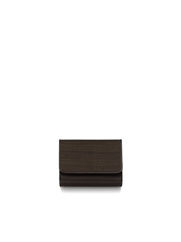 Designer Tri-Fold Wallet in Horsehair Fabric - brown
