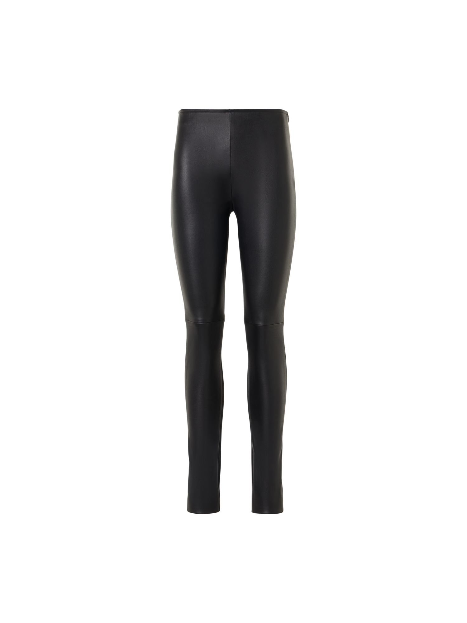 Designer Skinny Pants in Lamb Nappa Leather Front and Jersey Back - black