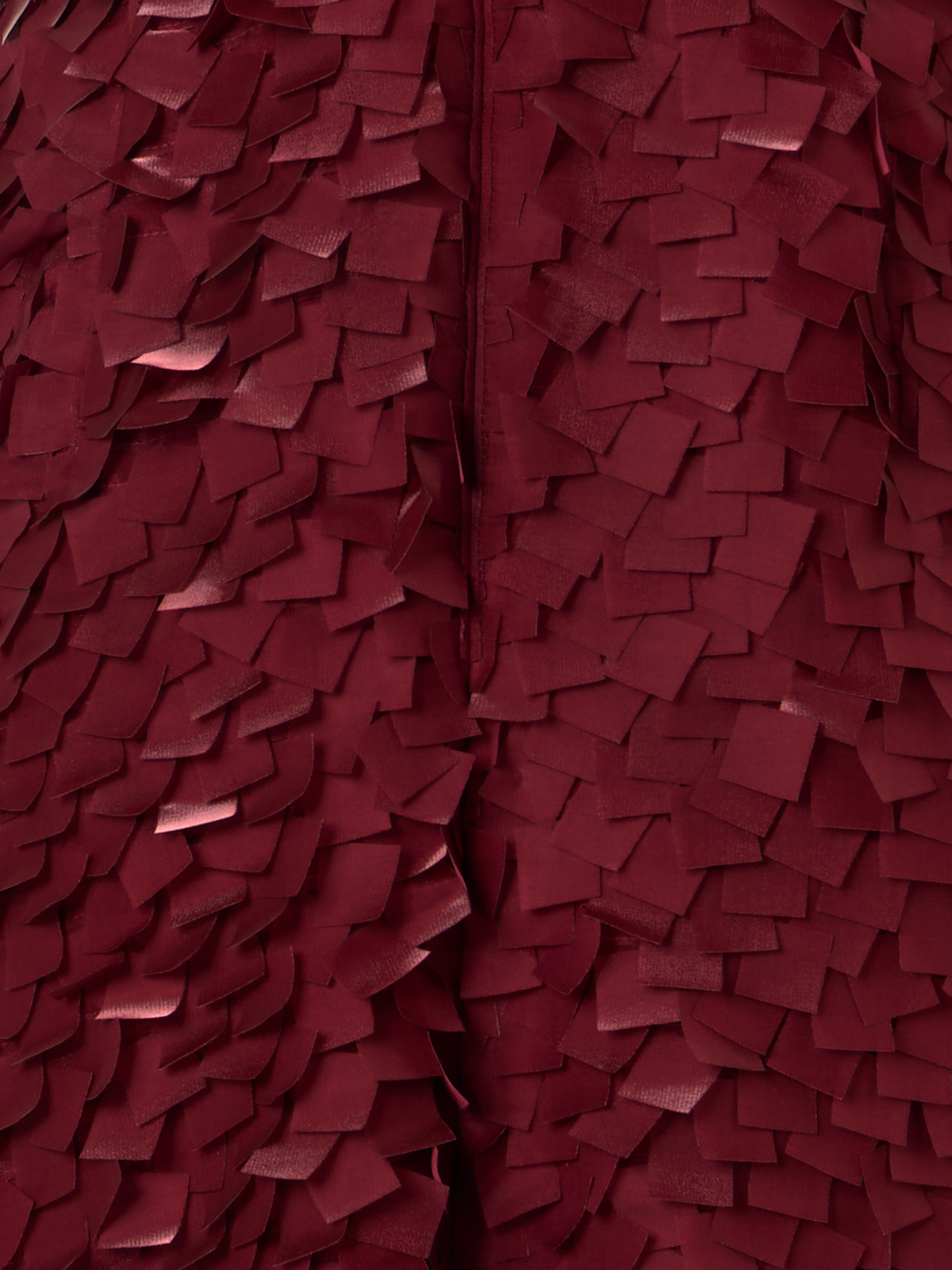Designer Asymmetrical Midi Dress in Layered Organza Tiles - red