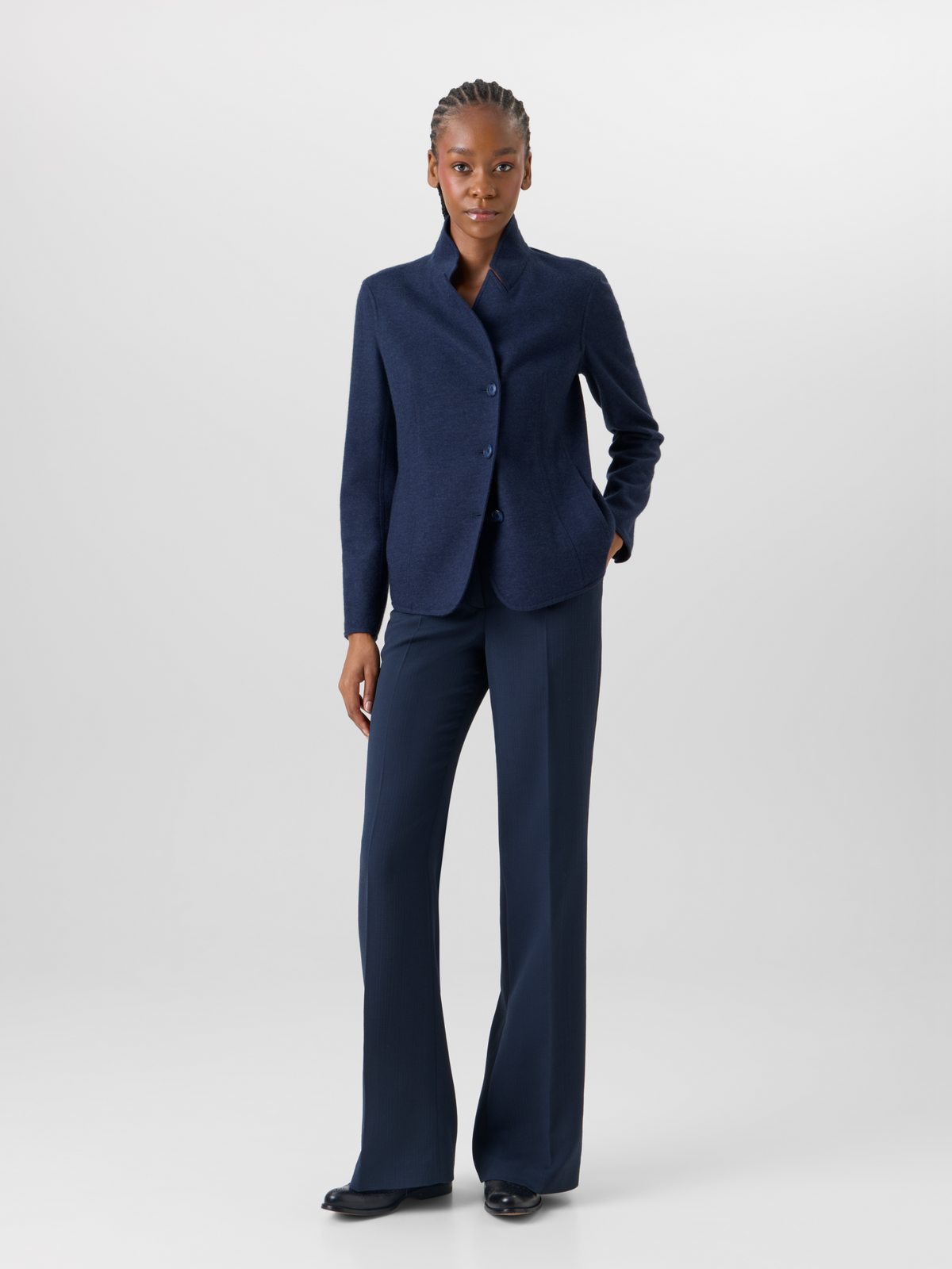 Designer Florine Wide-Straight-Leg Pants - navy #editorial