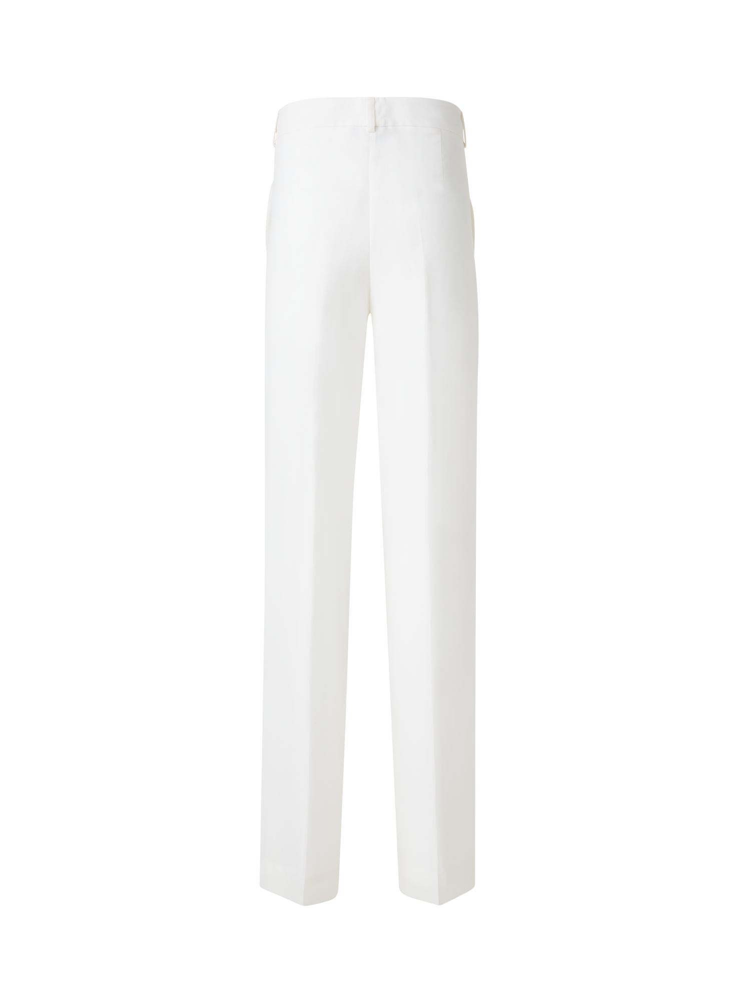 Designer Wide Straight Silk Pants - neutral - ecru - white