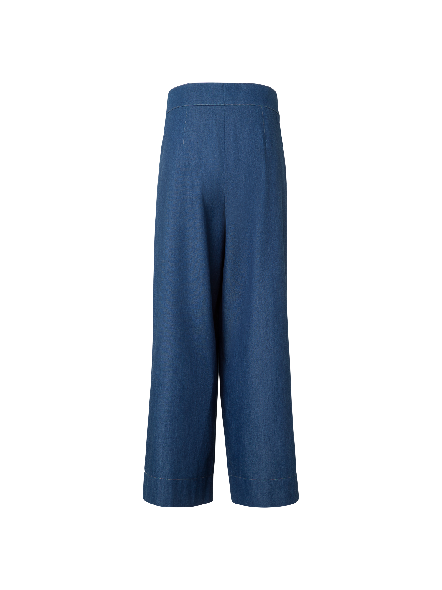 Designer Wide Lightweight Cotton Denim Culottes - blue