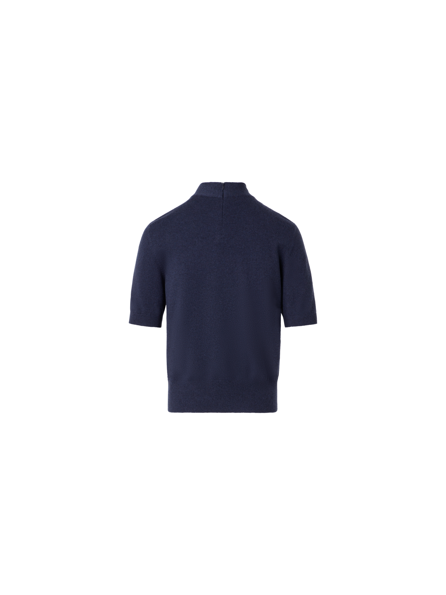 Designer Short Sleeve Cashmere Sweater with Knot Detail - navy